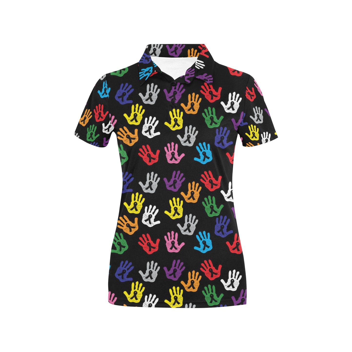 Cancer Awareness Pattern Print Design 04 Women's Polo Shirt