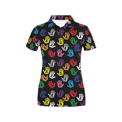 Cancer Awareness Pattern Print Design 04 Women's Polo Shirt