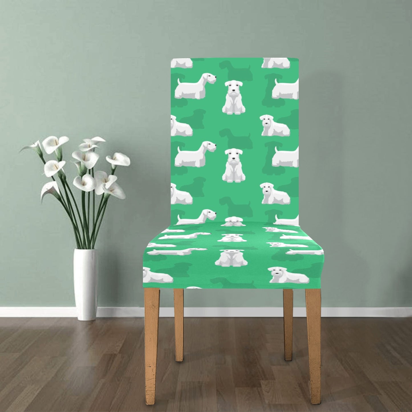 Sealyham Terriers Print Design LKS301 Dining Chair Slipcover