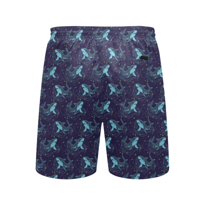 Shark Print Design LKS306 Men's Swim Trunks Beach Shorts