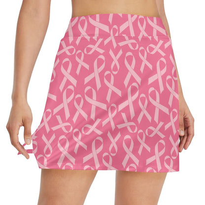 Breast Cancer Awareness Themed 17" Golf & Pickleball Skort with Pockets