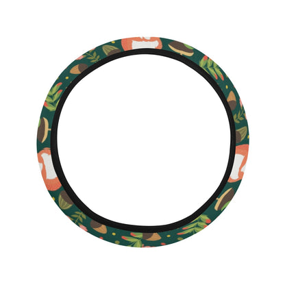 Squirrel Print Design LKS302 Steering Wheel Cover with Elastic Edge