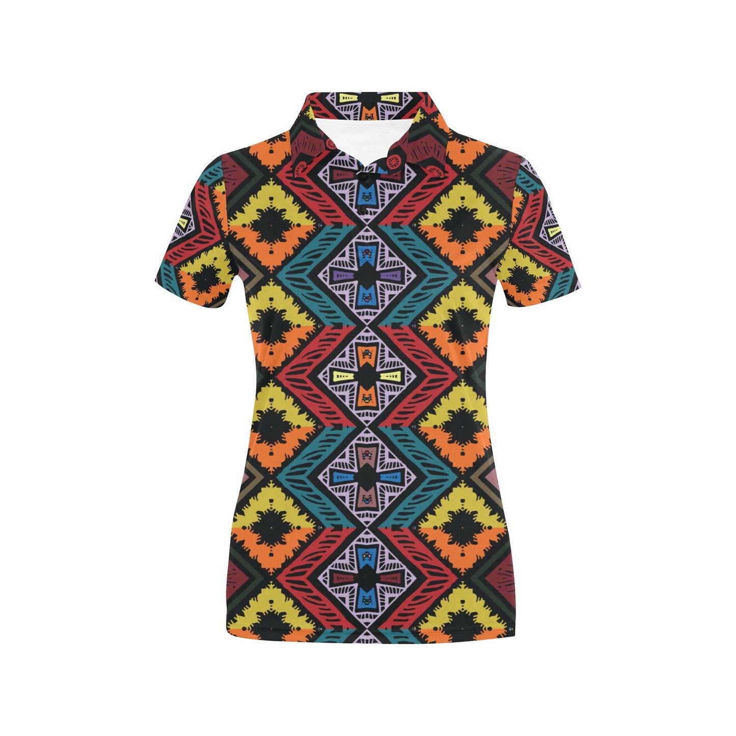 African Pattern Print Design 08 Women's Polo Shirt