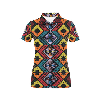 African Pattern Print Design 08 Women's Polo Shirt