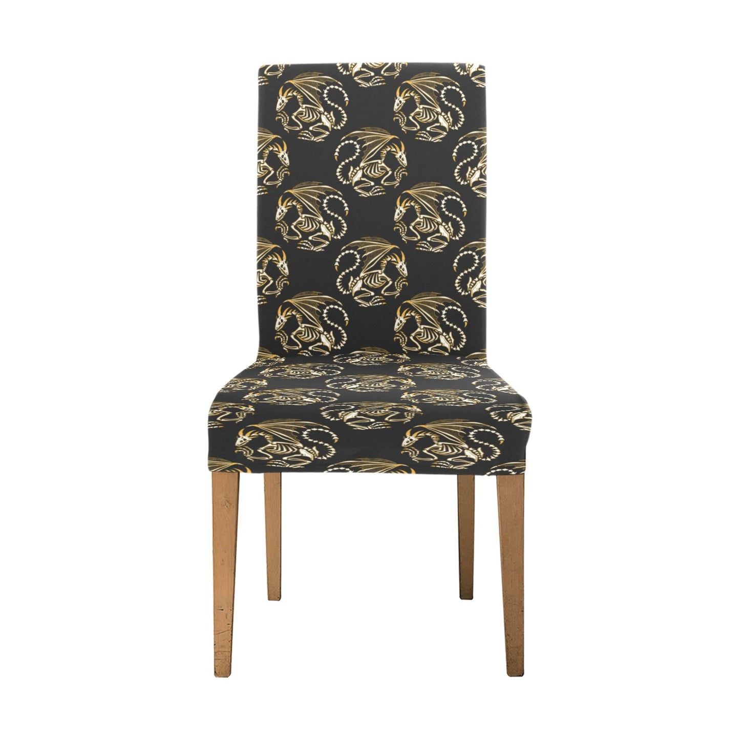 Skeleton Dragon Print Design LKS306 Dining Chair Slipcover
