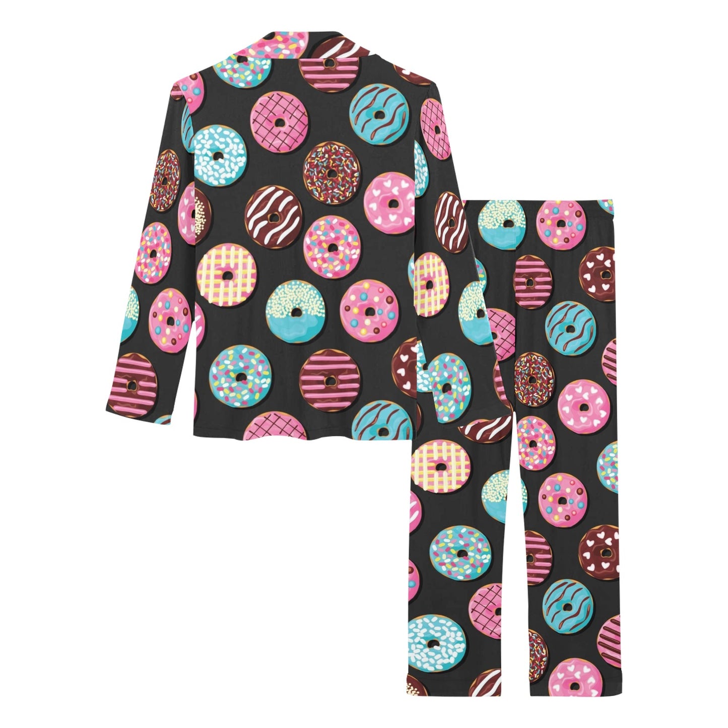 Donut Pattern Print Design DN02 Women's Long Pajama Set