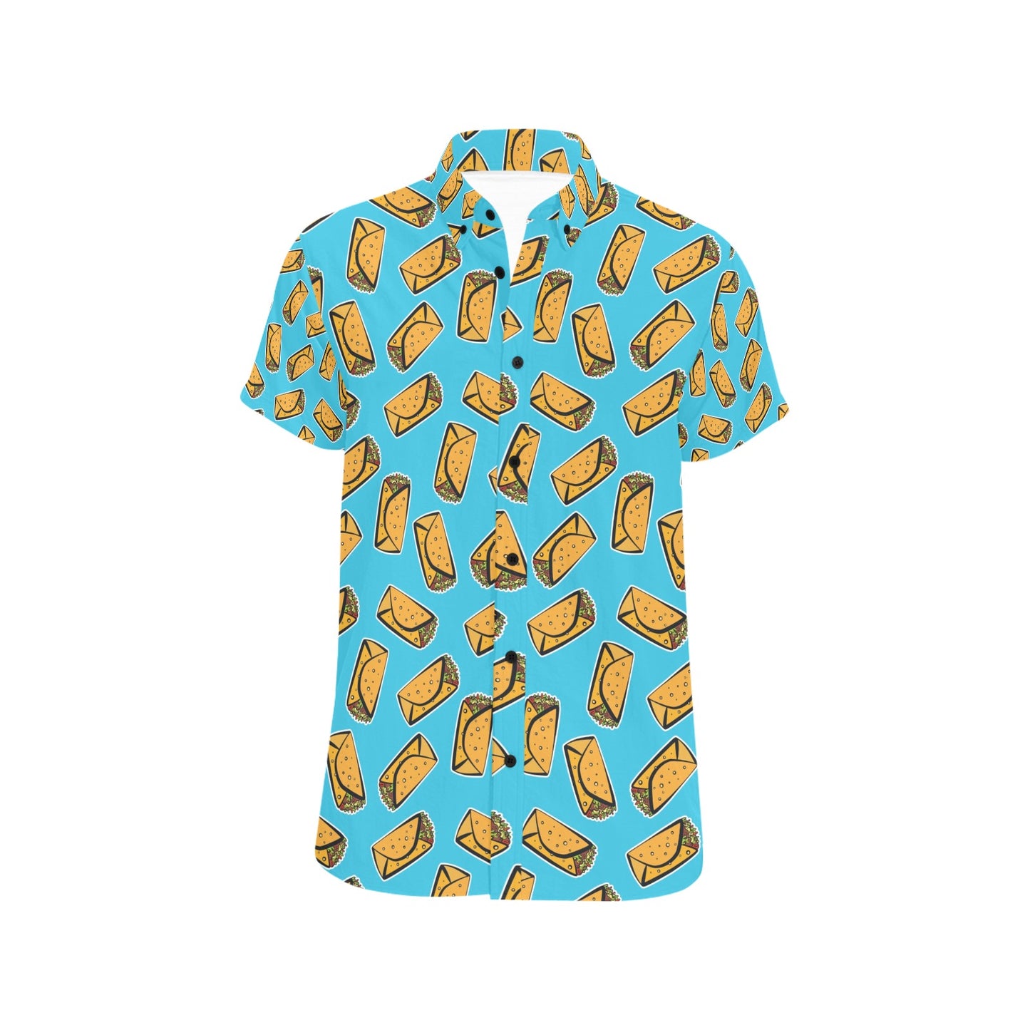 Burrito Print Design LKS301 Men Short Sleeve Button Up Shirt