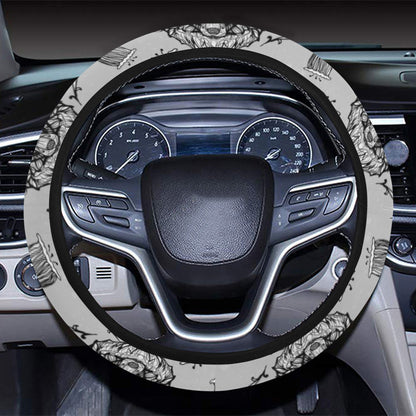 Tribal Pattern Print Design LKS306 Steering Wheel Cover with Elastic Edge