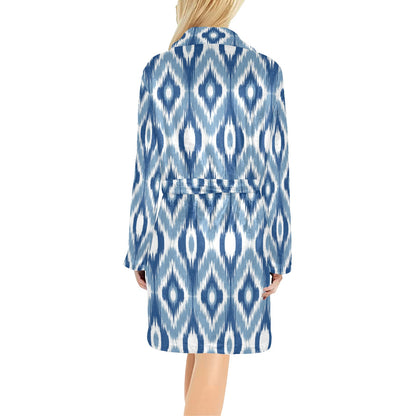 Ikat Pattern Print Design 03 Women's Fleece Robe