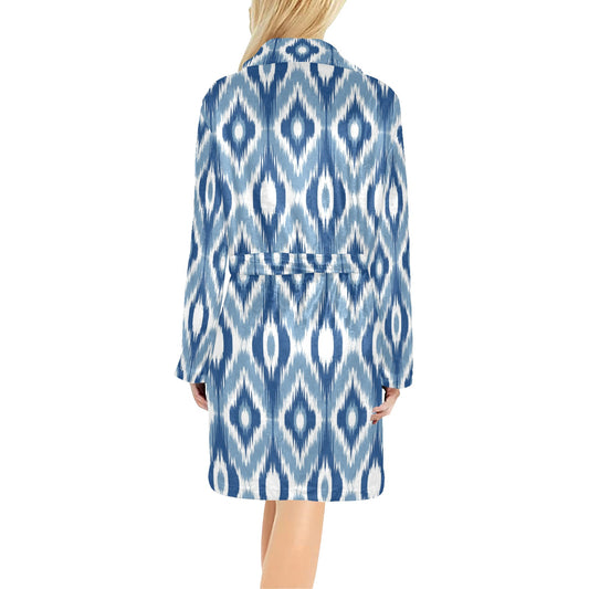 Ikat Pattern Print Design 03 Women's Fleece Robe