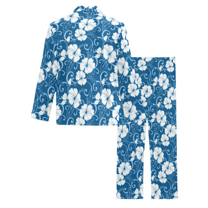 Hibiscus Pattern Print Design HB03 Men's Long Pajama Set