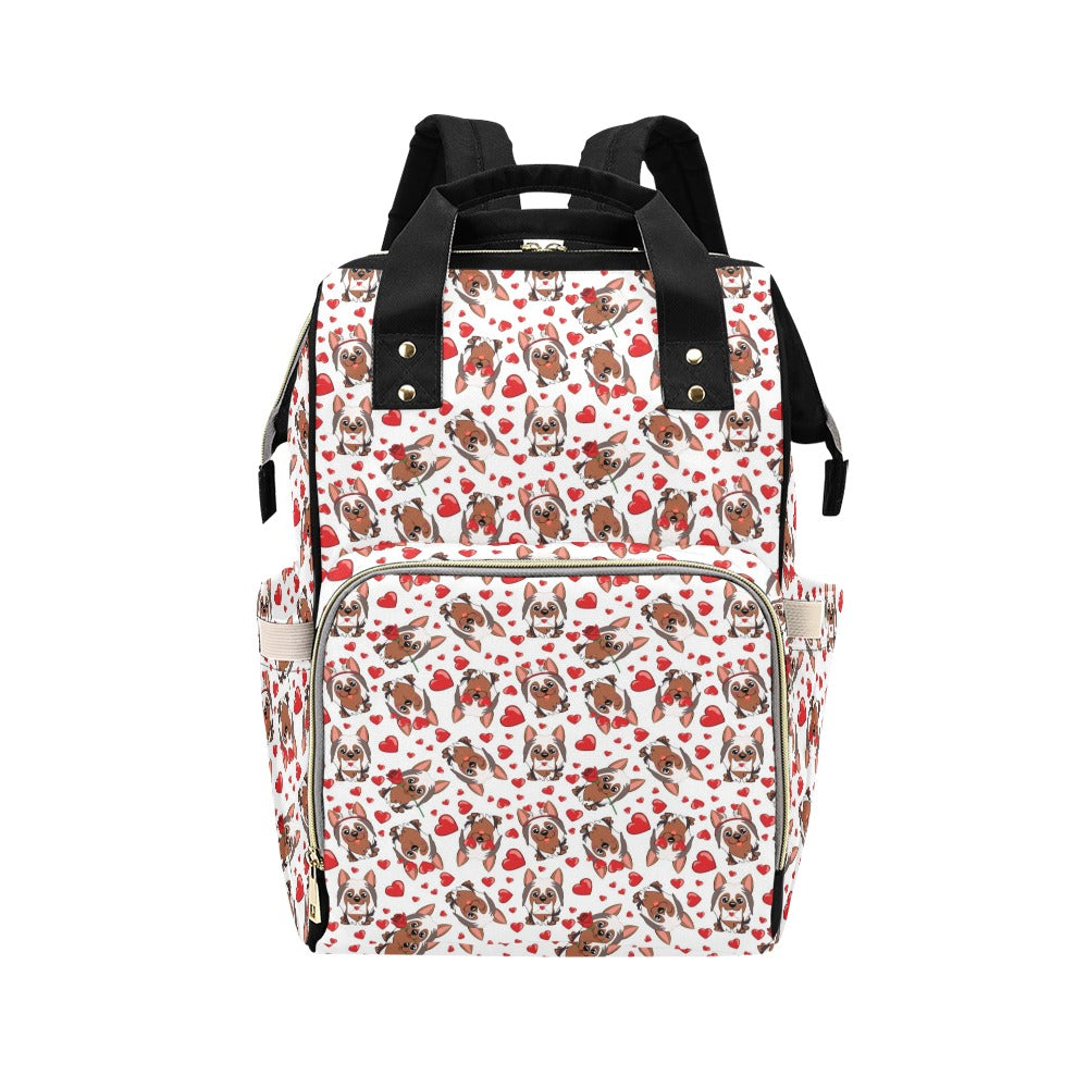 Silky Terriers Heart Print Design LKS302 Diaper Bag Backpack