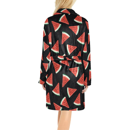 Watermelon Pattern Print Design WM01 Women's Fleece Robe