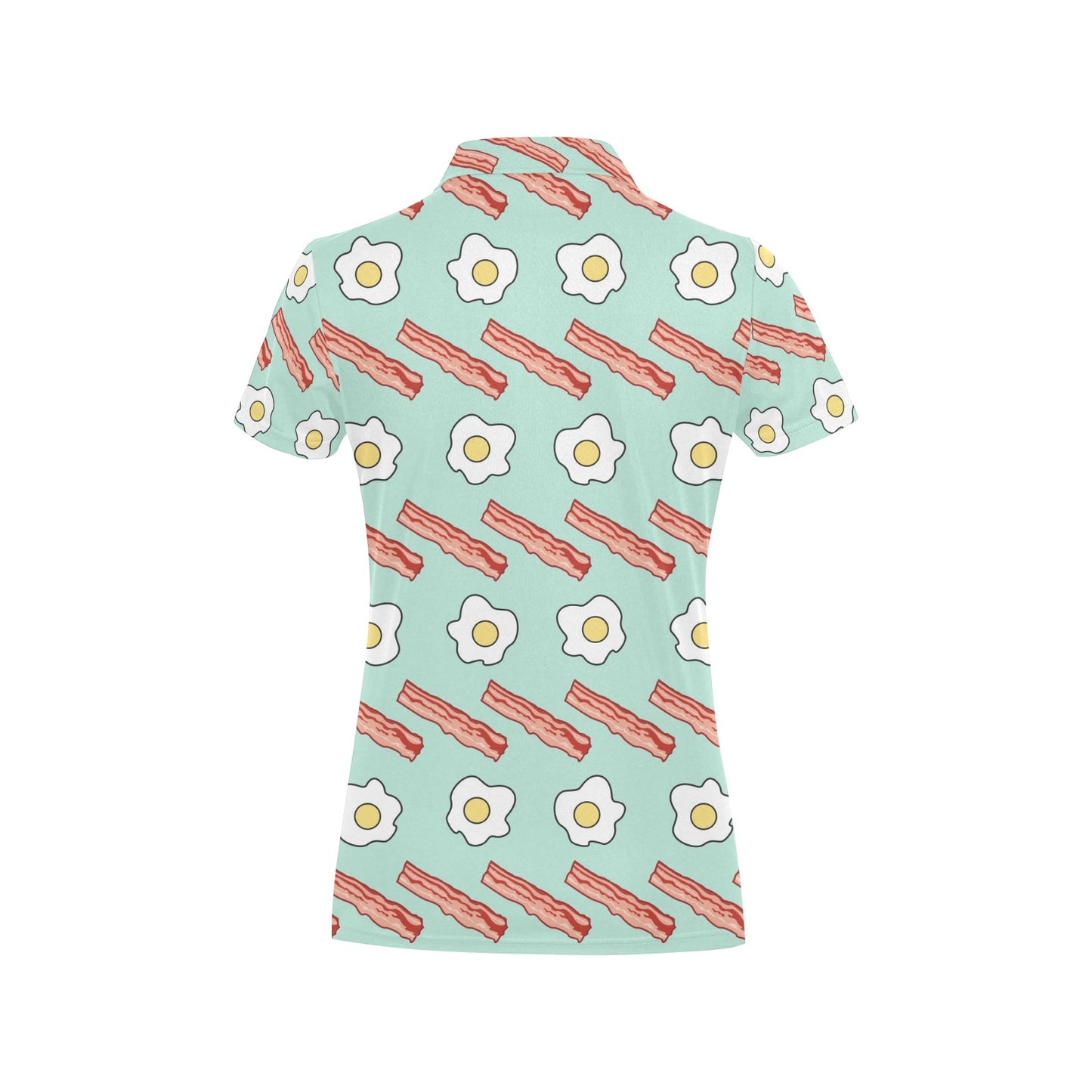 Bacon Sausage Pattern Print Design 01 Women's Polo Shirt