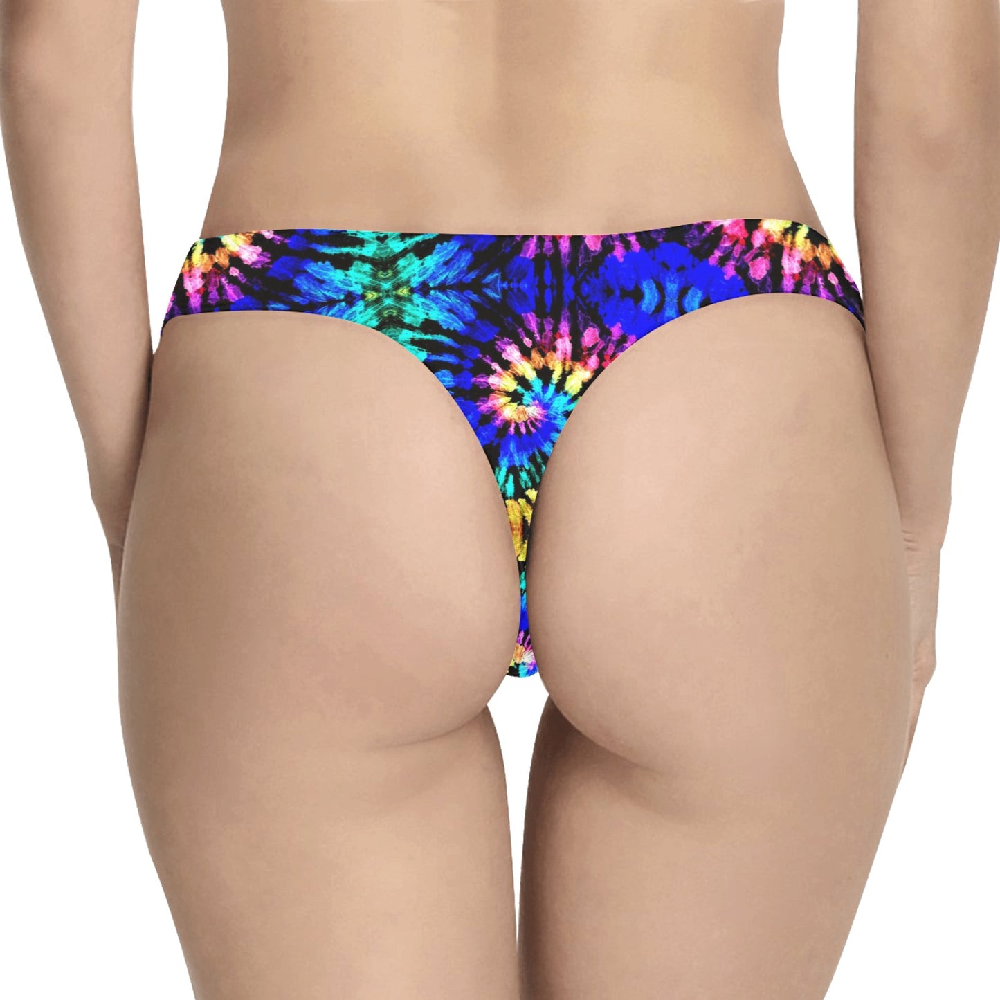 Tie Dye Rainbow Design Print Women's Thongs