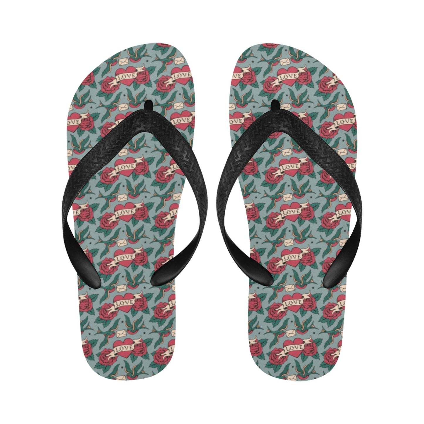 Tattoo Heart Print Design LKS301 Flip Flops