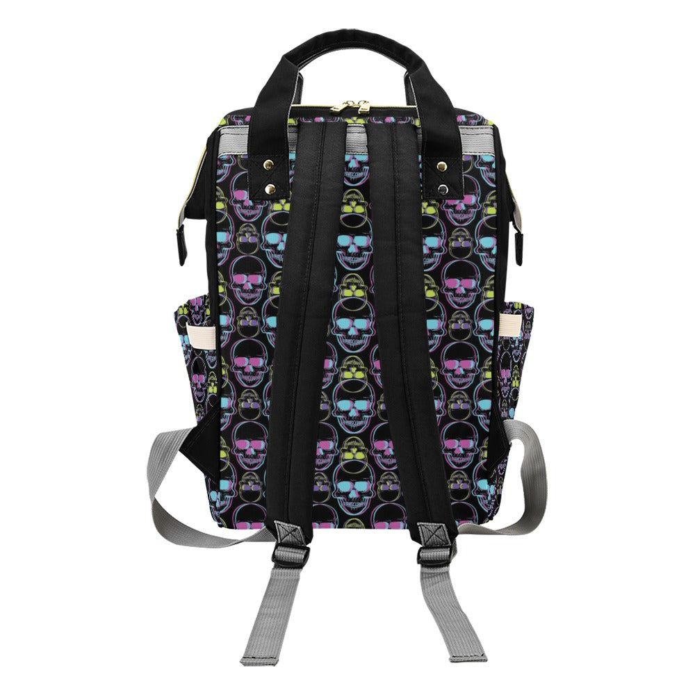 Skull 3D Colorful Print Design LKS309 Diaper Bag Backpack