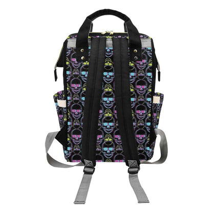 Skull 3D Colorful Print Design LKS309 Diaper Bag Backpack