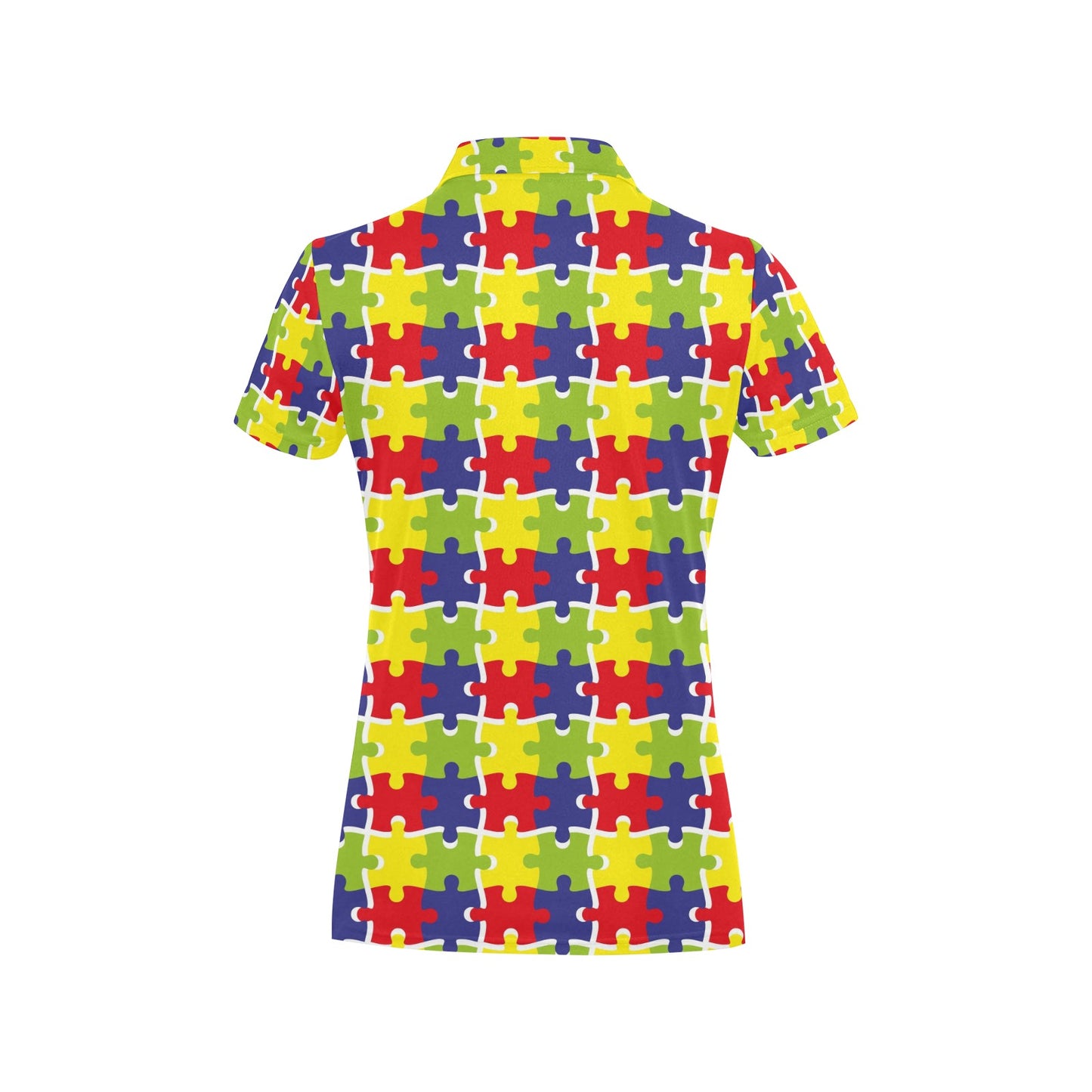 Autism Awareness Pattern Print Design 03 Women's Polo Shirt