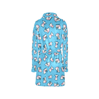 Cow Pattern Print Design 01 Women's Fleece Robe
