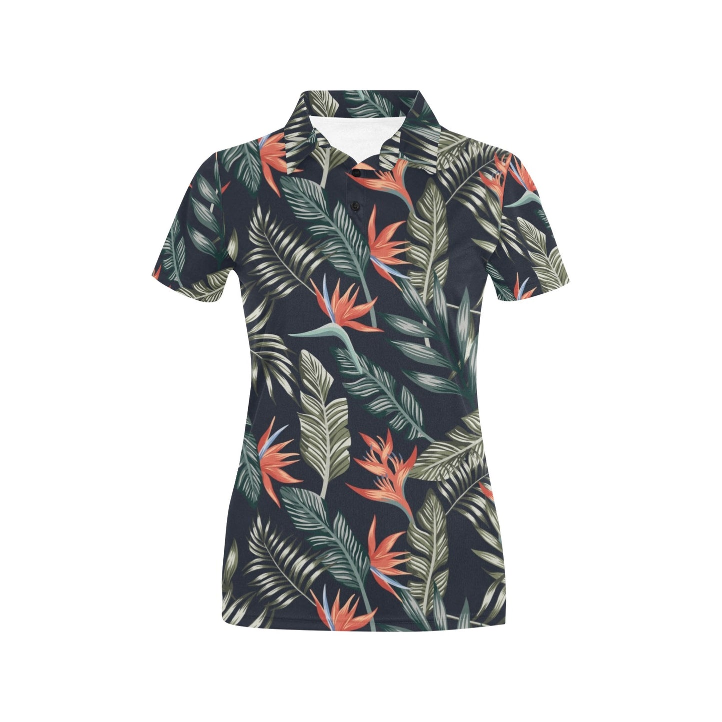 Bird Of Paradise Pattern Print Design BOP02 Women's Polo Shirt