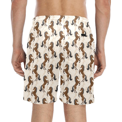 Horse Print Design LKS308 Men's Swim Trunks Beach Shorts
