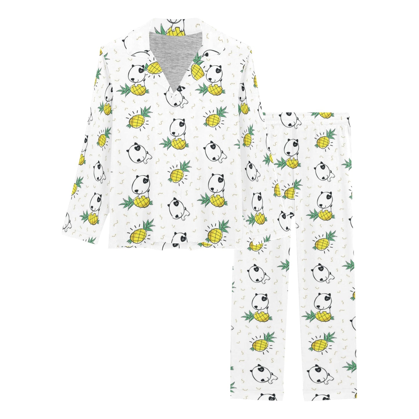 Bull Terriers Pattern Print Design 05 Women's Long Pajama Set
