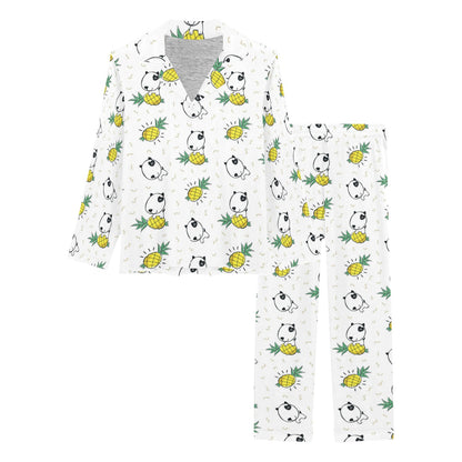 Bull Terriers Pattern Print Design 05 Women's Long Pajama Set