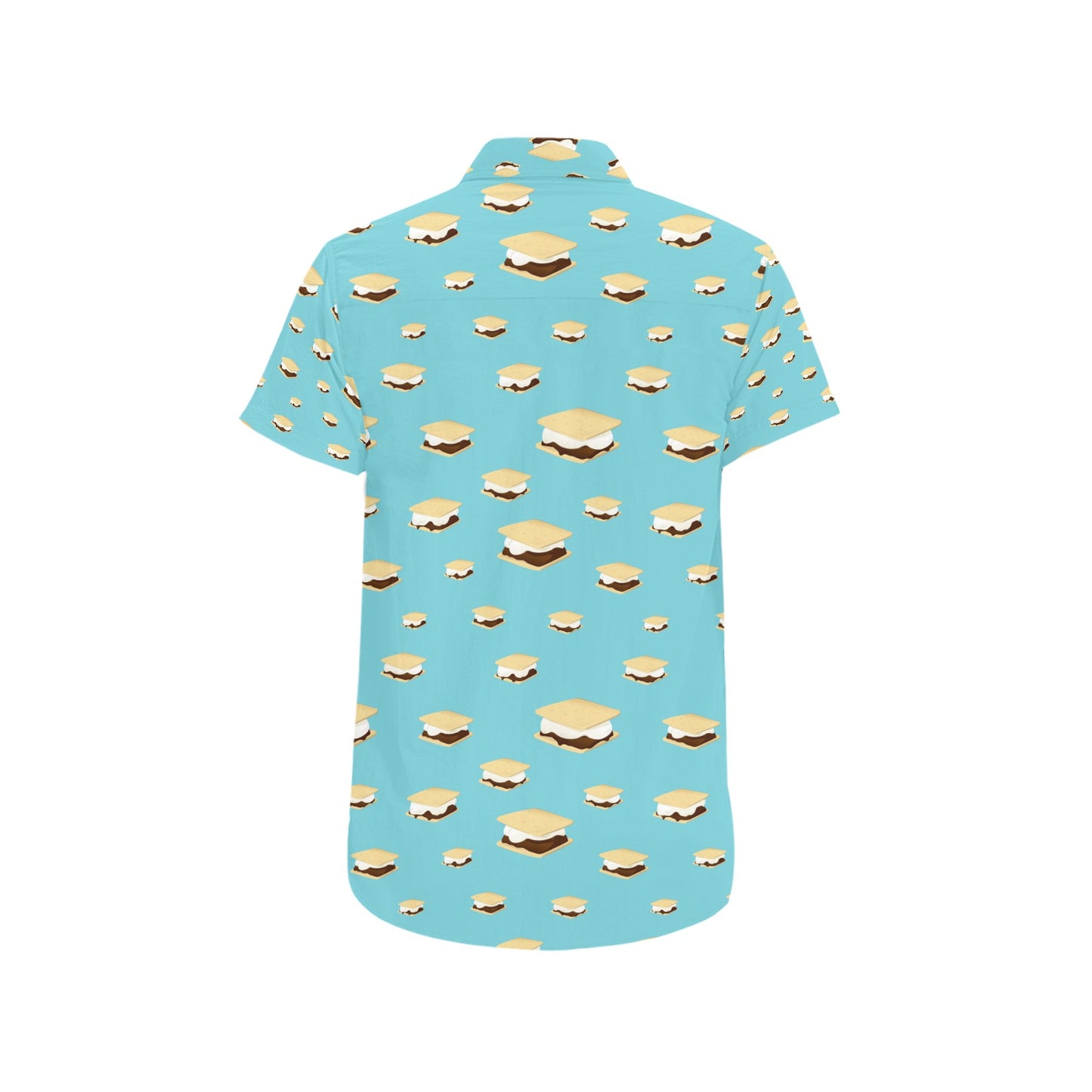 S_Mores Print Design LKS302 Men Short Sleeve Button Up Shirt