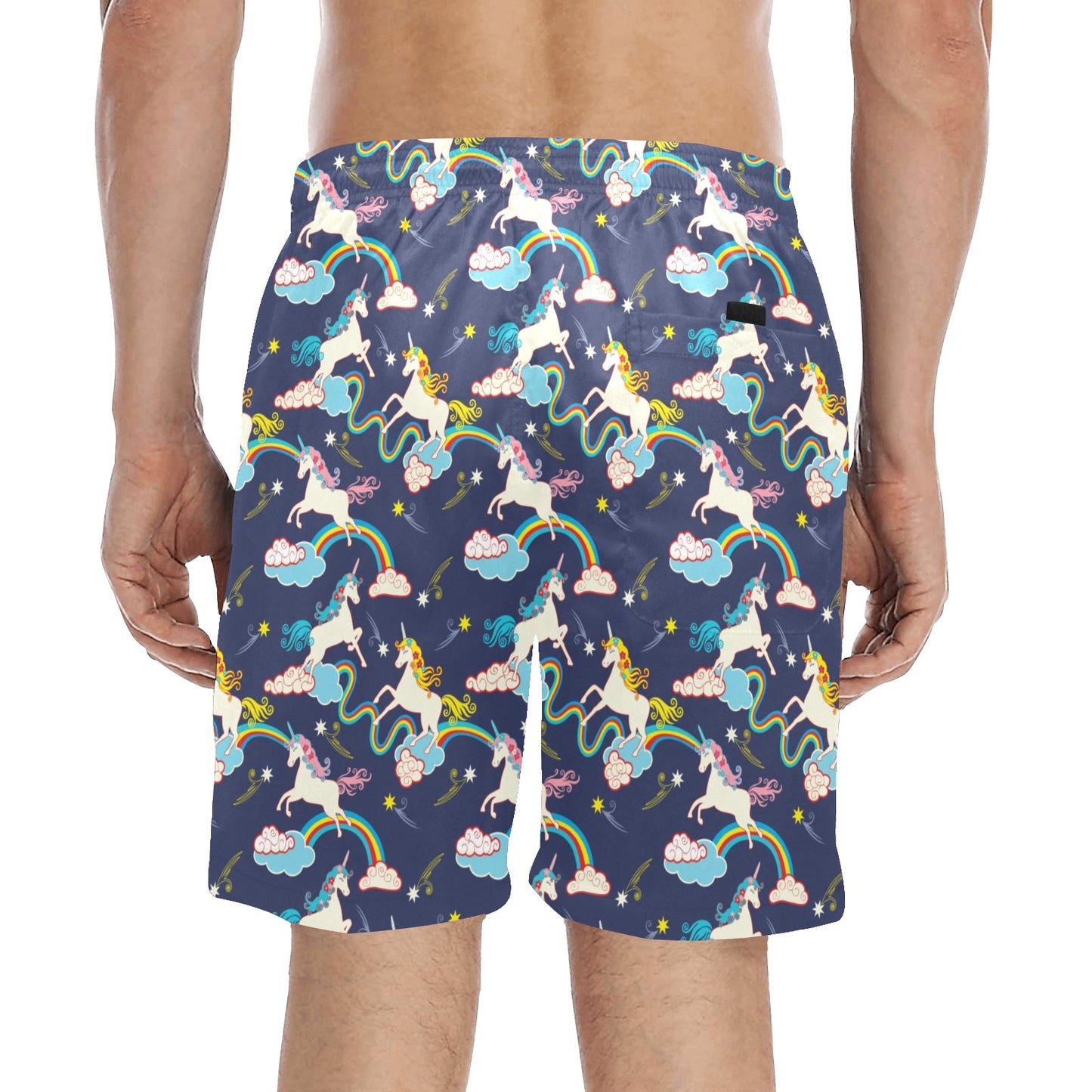 Unicorn Print Design LKS304 Men's Swim Trunks Beach Shorts