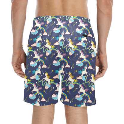 Unicorn Print Design LKS304 Men's Swim Trunks Beach Shorts
