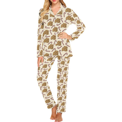 Cookie Pattern Print Design 04 Women's Long Pajama Set
