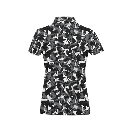 Crow Pattern Print Design 01 Women's Polo Shirt