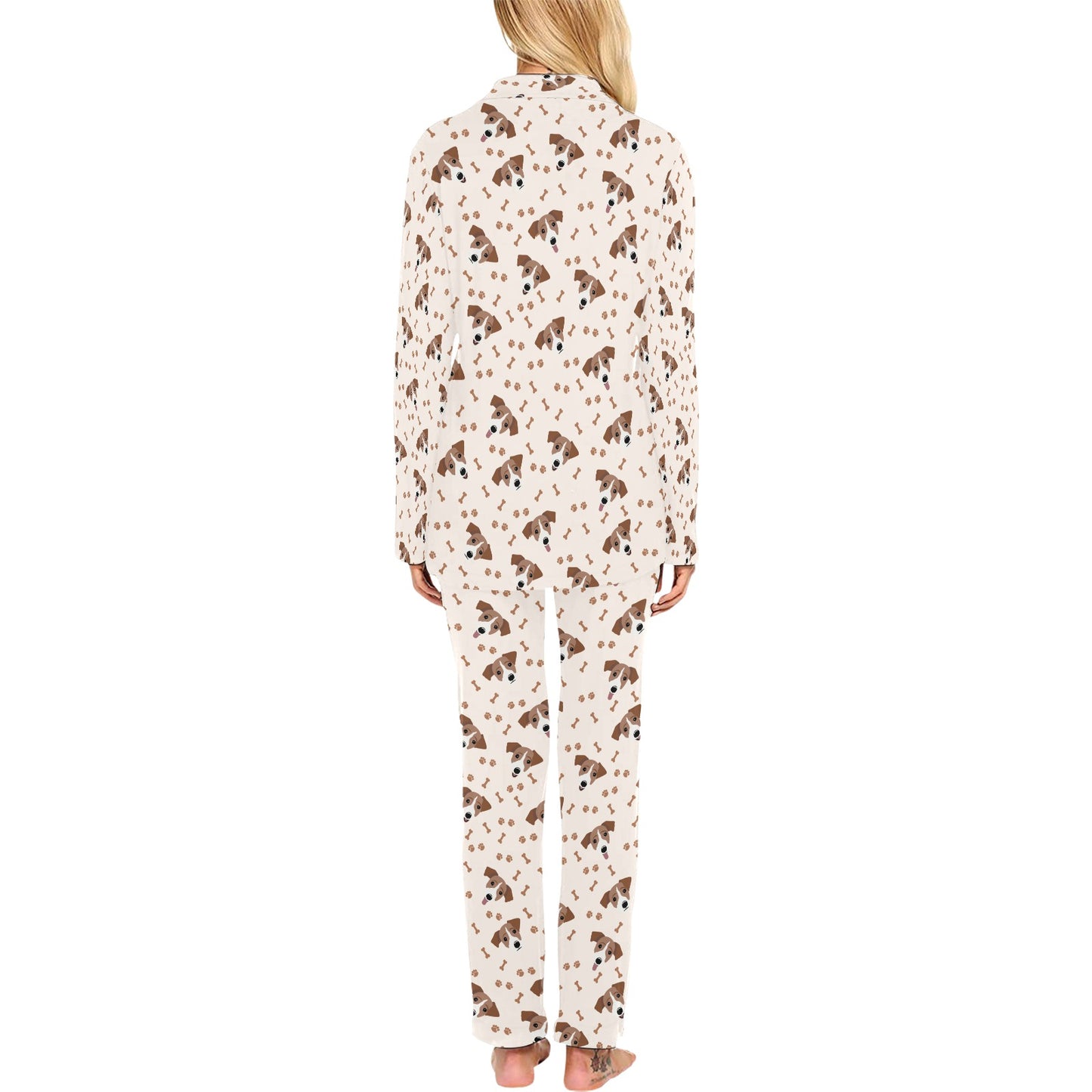 Russell Terriers Paw Print Design LKS303 Women's Long Pajama Set