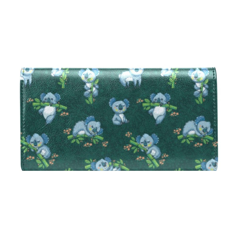 Koala Blue Design Print Women's Trifold Wallet