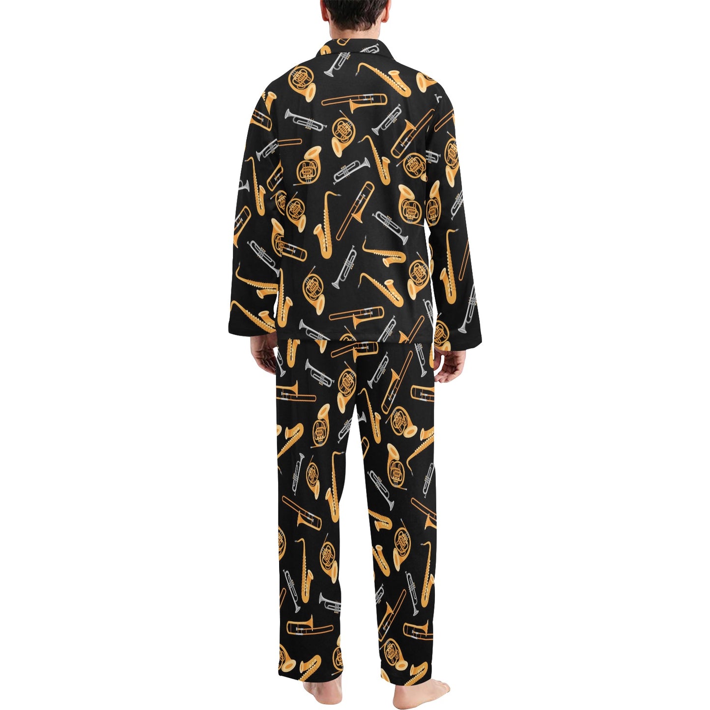 Jazz Pattern Print Design 01 Men's Long Pajama Set