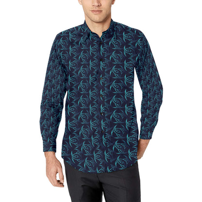 Vikings Print Design LKS302 Men's Long Sleeve Dress Shirt