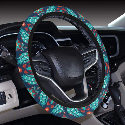 Suzani Print Design LKS302 Steering Wheel Cover with Elastic Edge