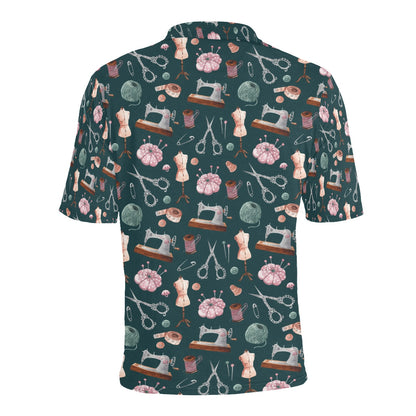 Sewing Equipment Print Design LKS307 Men Polo Shirt