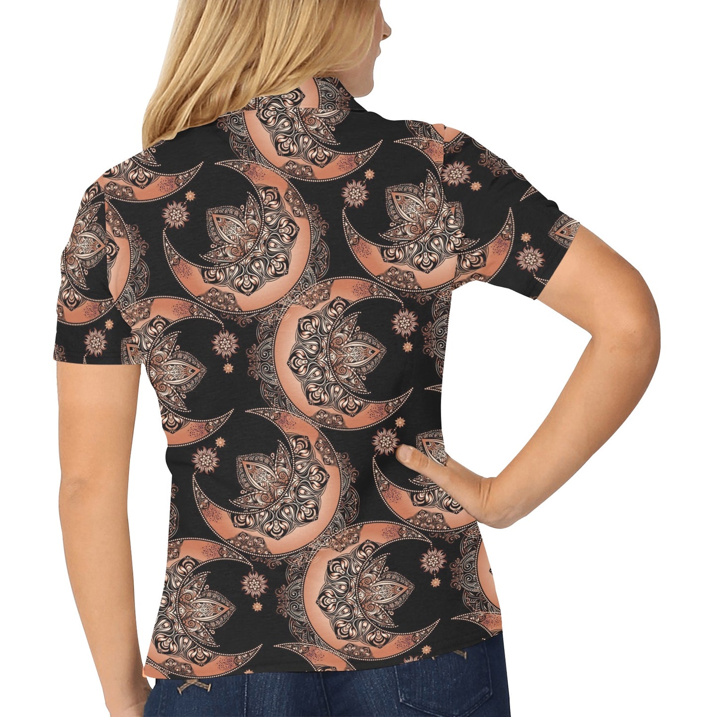 Sun Moon Mandala Women's Polo Shirt