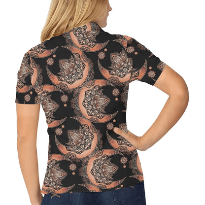 Sun Moon Mandala Women's Polo Shirt
