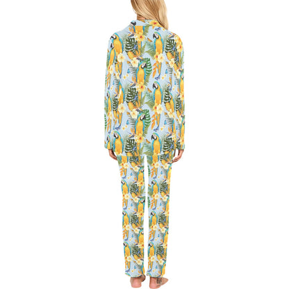 Parrot Pattern Print Design A04 Women's Long Pajama Set