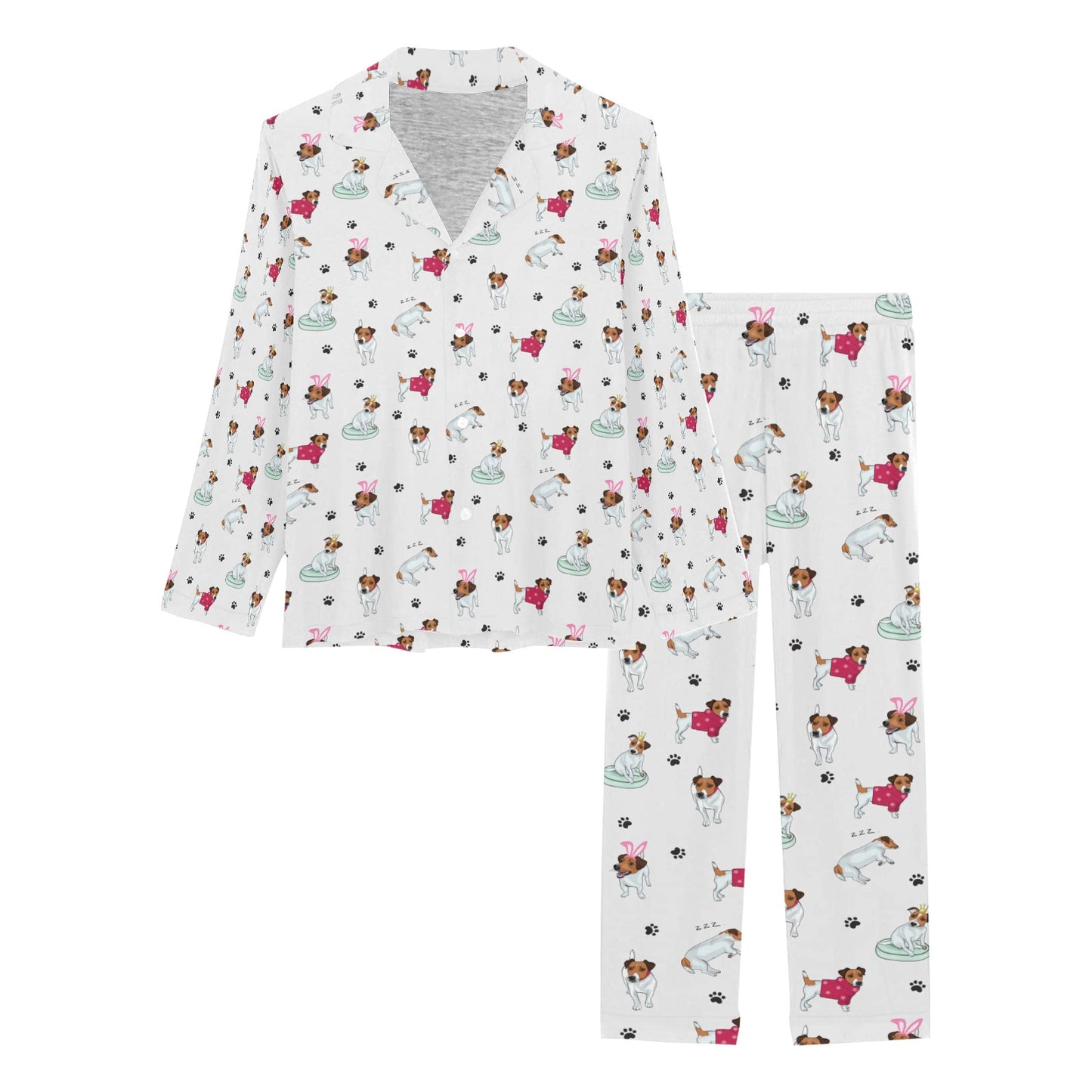 Russell Terriers Print Design LKS308 Women's Long Pajama Set