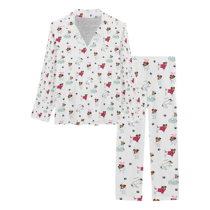 Russell Terriers Print Design LKS308 Women's Long Pajama Set
