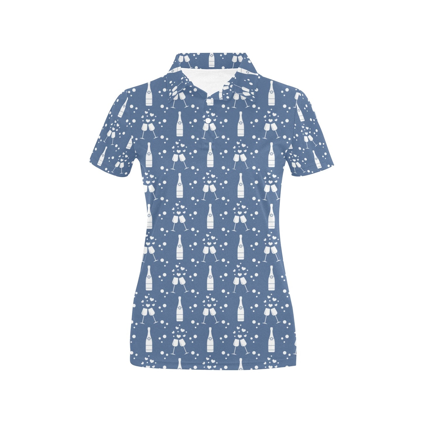 Champagne Pattern Print Design 05 Women's Polo Shirt