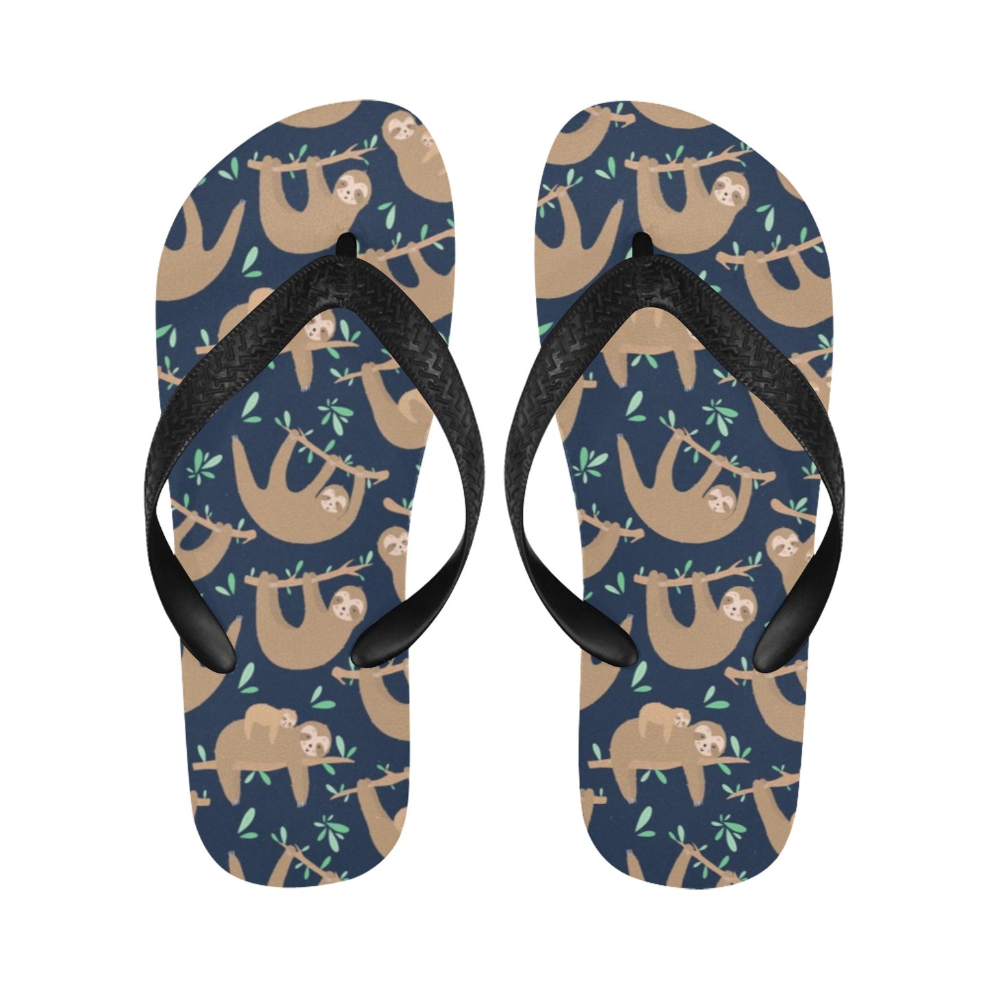 Sloth Print Design LKS307 Flip Flops