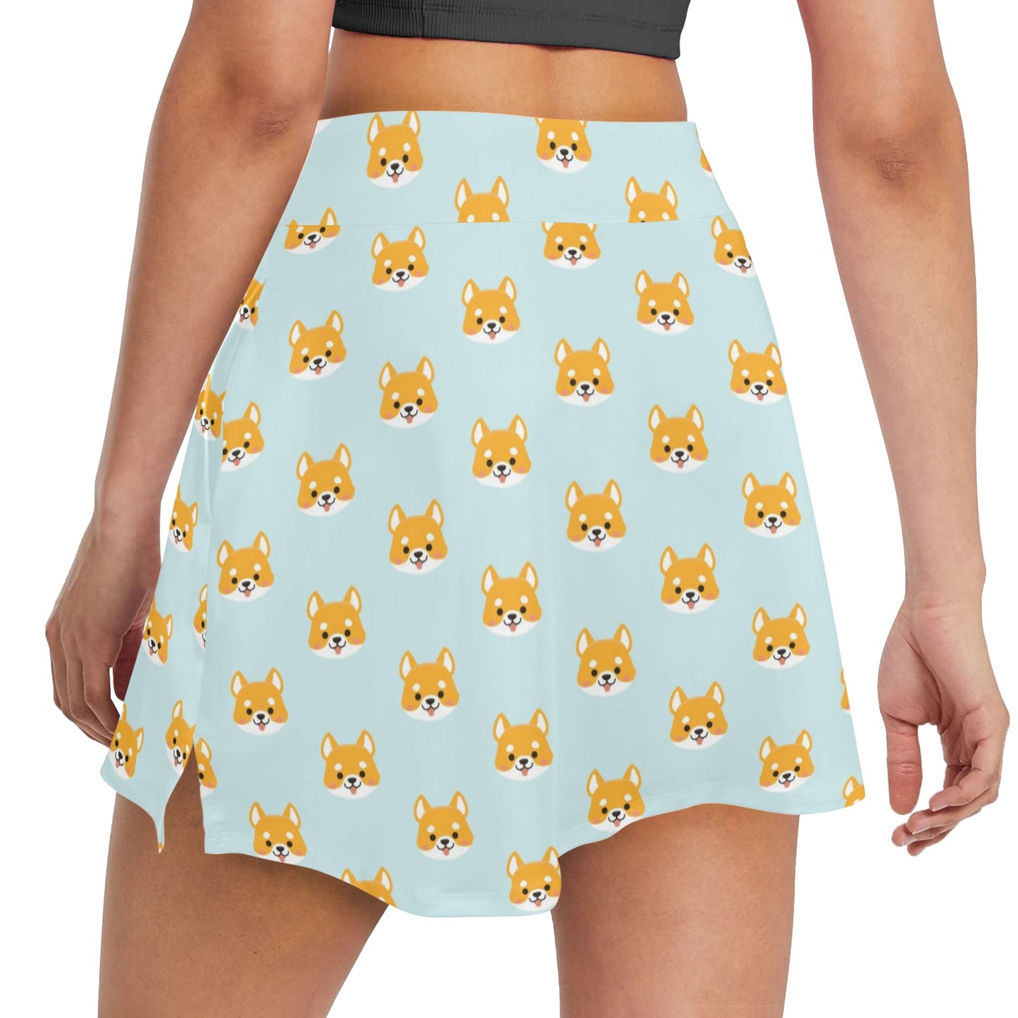 Shiba Inu Print Design LKS301 17" Golf & Pickleball Skort with Pockets