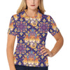 Ganesha Pattern Print Design 01 Women's Polo Shirt