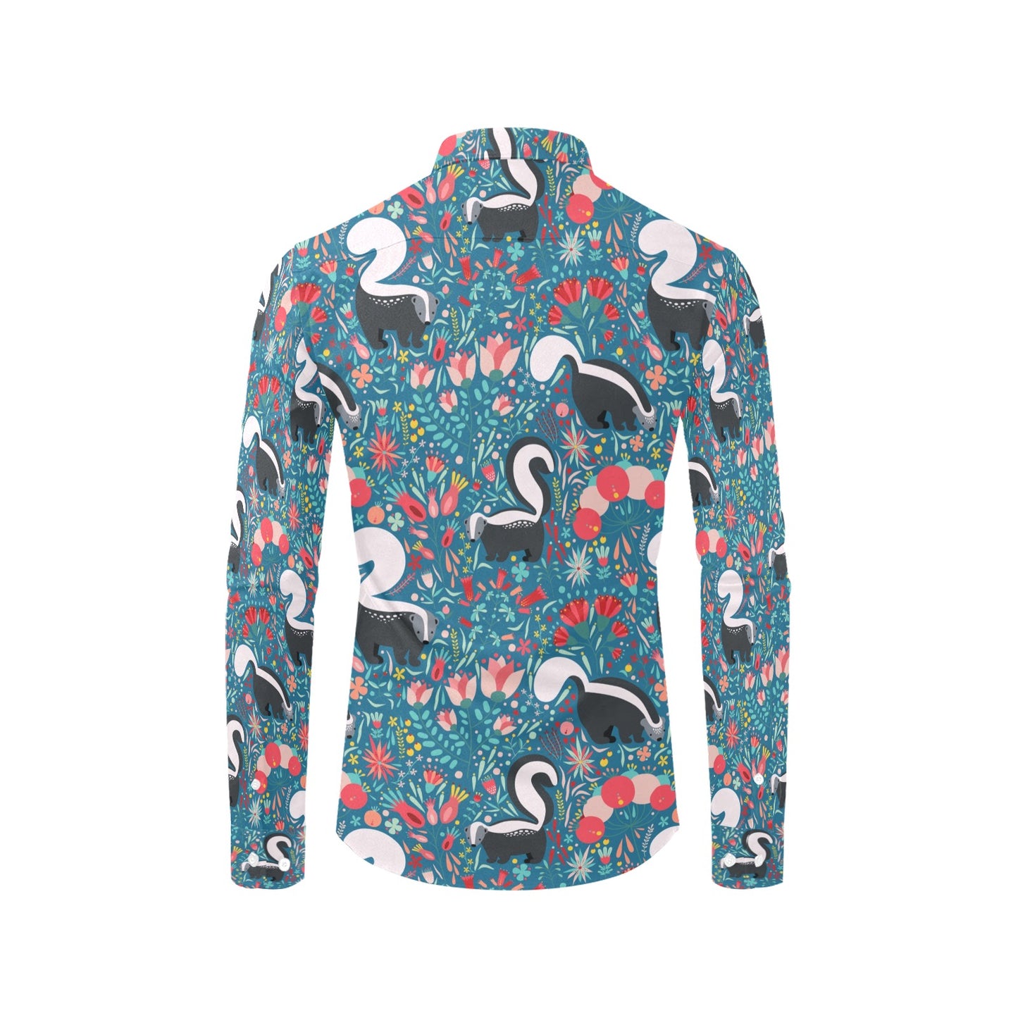 Skunk Print Design LKS302 Men's Long Sleeve Dress Shirt