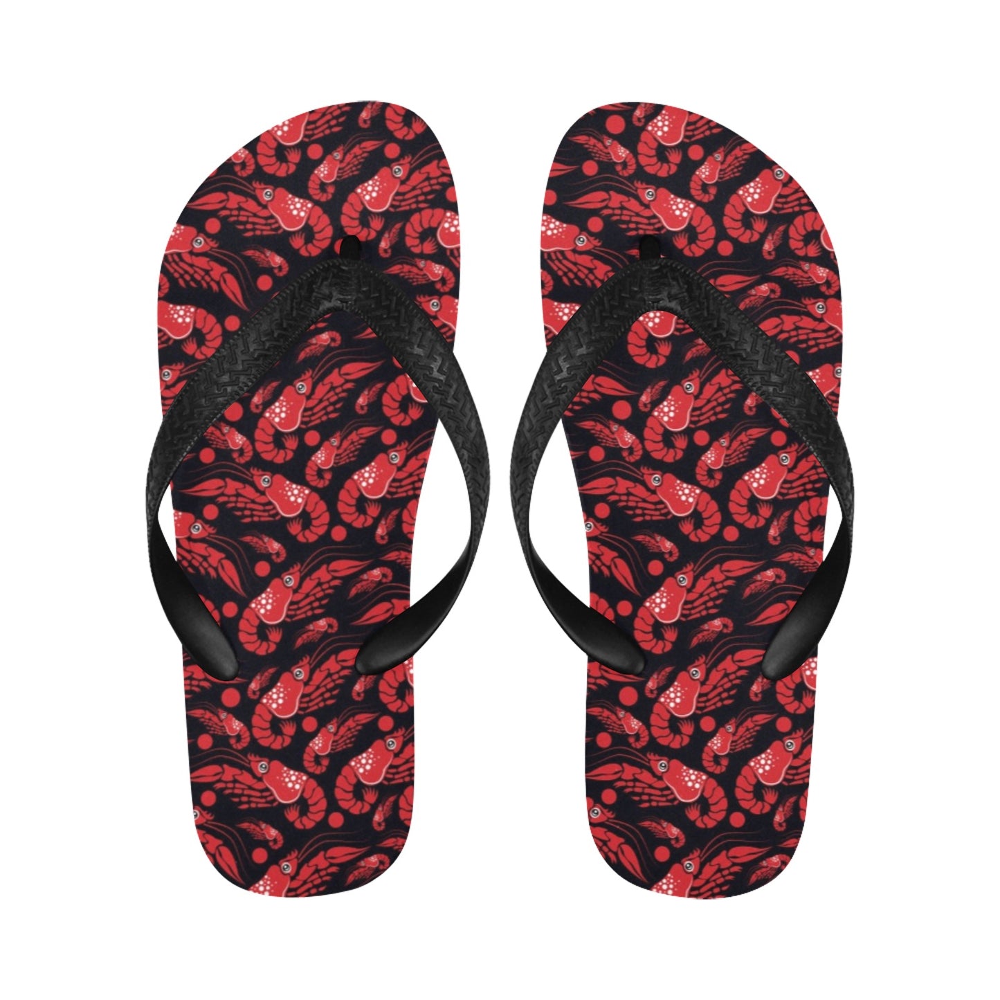 Shrimp Print Design LKS303 Flip Flops